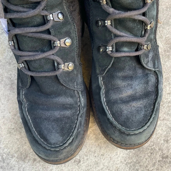 Chanel Black  Wool, Suede & Shearling Lace up Combat Boots, Size 39 - Picture 7 of 16